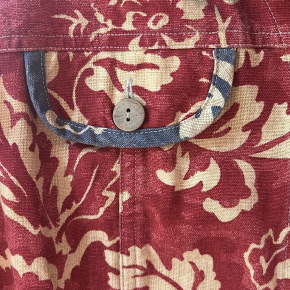 Coldwater Creek Red Denim Floral Jacket SZ L - Picture 5 of 8